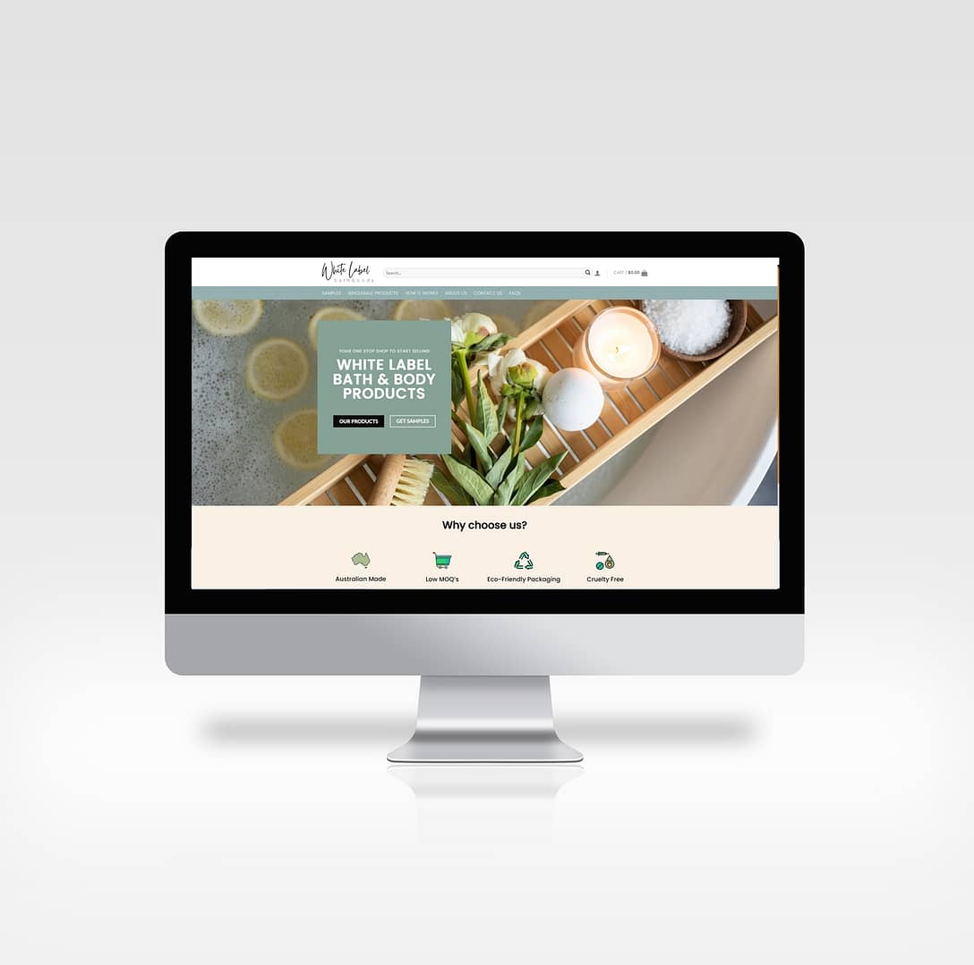 Top Graphics Website Design Case Study White Label Bath & Body